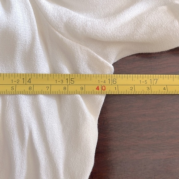 Reformation  Puff Sleeve Smocked Blouse Top in Cream Size 10 - Picture 7 of 15